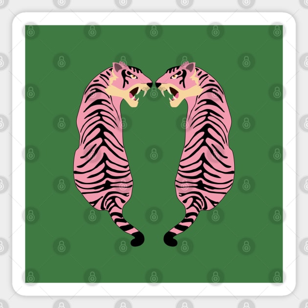 Pink tigers Sticker by grafart